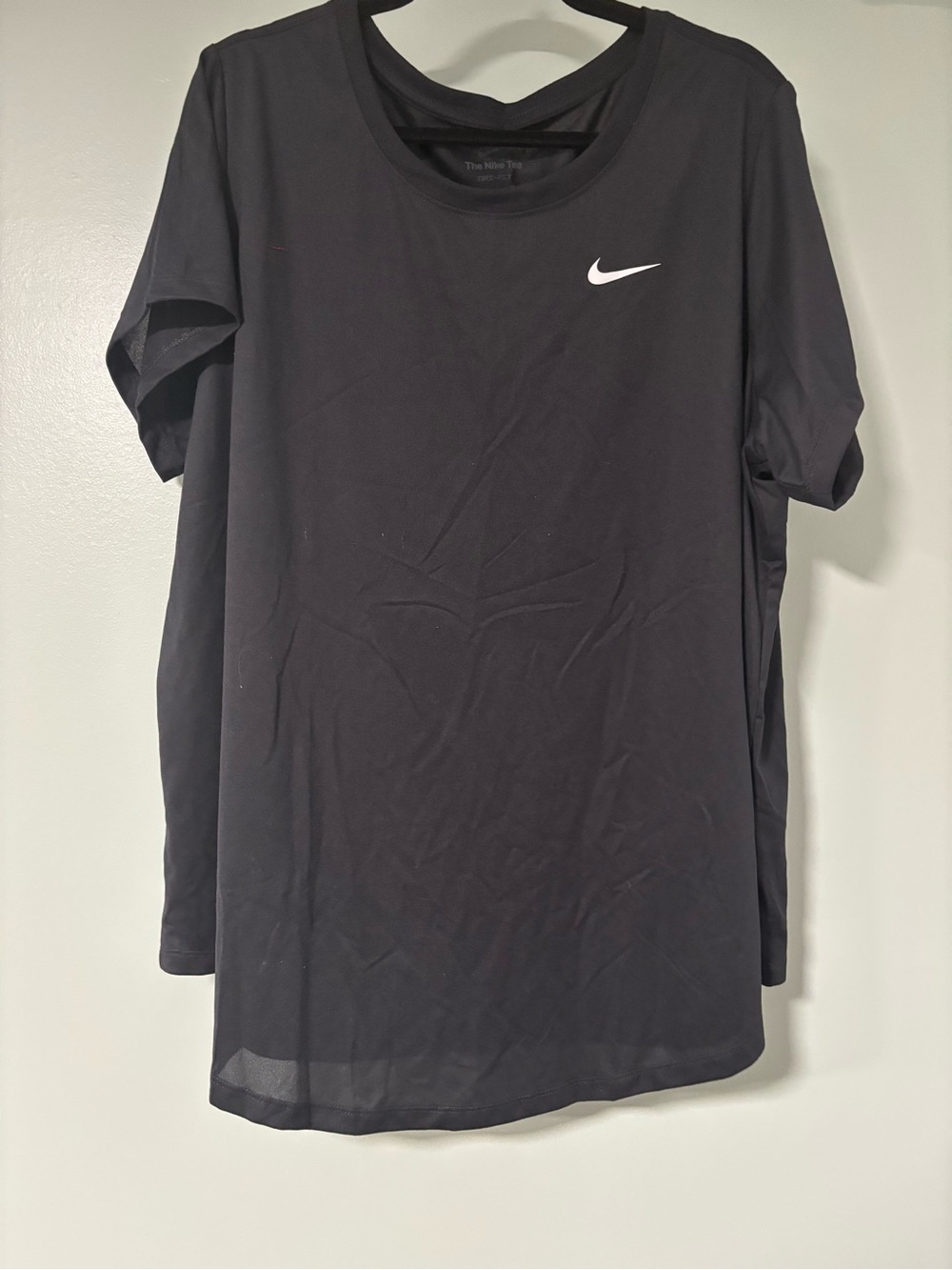 Nike Black Short Sleeve Women's Dri-FIT Tee with White Swoosh